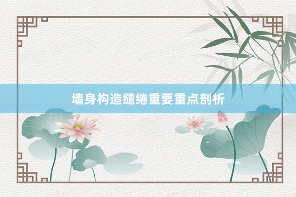 墙身构造缱绻重要重点剖析